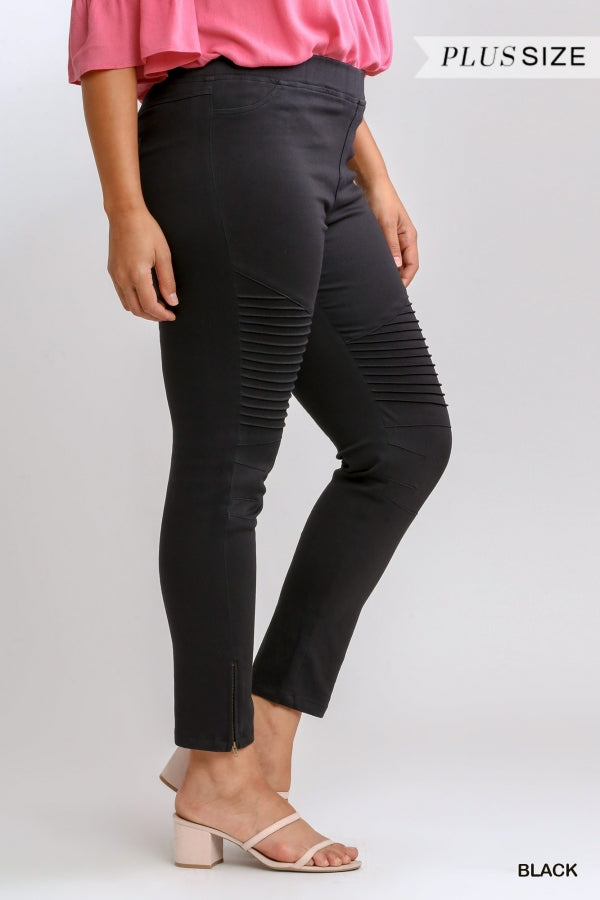 Women's Ankle Pants Bottoms Slacks Trousers Jeggings Stretch with Side Zipper