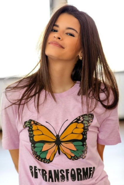 Pink Butterfly Graphic Tee